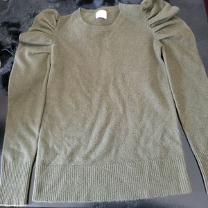 Madeline Thompson 100% Cashmere Sweater in Olive Green